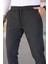 Erkek Antrasit Beli Lastikli Bağcıklı Esnek Fitted Jogger Pantolon Kumaş Pantolon 5