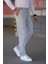 Erkek Gri Beli Lastikli Bağcıklı Esnek Fitted Jogger Pantolon Kumaş Pantolon 2