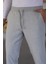 Erkek Gri Beli Lastikli Bağcıklı Esnek Fitted Jogger Pantolon Kumaş Pantolon 4
