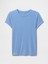 Kadın Mavi Modern Rib Crop T-Shirt 2
