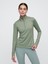 Kadın Haki Gapfit Brushed Jarse Yarım Fermuarlı T-Shirt 1