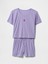 Kız Çocuk Mor Şort Pijama Takımı 1
