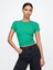 Kadın Yeşil Modern Rib Crop T-Shirt 1