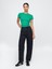 Kadın Yeşil Modern Rib Crop T-Shirt 4