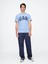 Erkek Mavi Everyday Soft Gap Logo Grafik T-Shirt 5