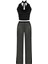 Tül Siyah Crop Top-Pantolon Takım 1