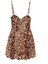 Leopar Desenli Premium Kadife Mini Elbise M 1
