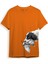 Hunter Avcılık Baskılı Av Köpeği Ağzında Çulluk Yan Detay Bakılı %100 Pamuk Regular Fit T-Shirt 1