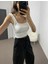 Beyaz Crop Triko Atlet Standart 3