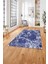 Baskılı Mermer Klasik Modern Kaymaz Yıkanabilir Yolluk Mutfak Salon Halısı, Mermer-80-Lacivert, 4