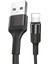 İp Örgü 100 cm Hızlı Şarj Lightning Şarj ve Data Kablosu (Siyah) 1