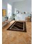 Baskılı Mermer Çerçeveli Modern Kaymaz Yıkanabilir Yolluk Mutfak Salon Halısı, Mermer-68-Kahve, 3
