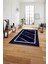 Baskılı Mermer Çerçeveli Modern Kaymaz Yıkanabilir Yolluk Mutfak Salon Halısı, Mermer-68-Lacivert, 1