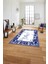 Baskılı Mermer Çerçeve Modern Sade Kaymaz Yıkanabilir Yolluk Mutfak Salon Halısı,Mermer-71-Lacivert, 1