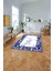 Baskılı Mermer Çerçeve Modern Sade Kaymaz Yıkanabilir Yolluk Mutfak Salon Halısı,Mermer-71-Lacivert, 3