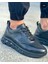 1012 Siyah Cilt Hakiki Deri Erkek Sneakers 2