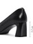 Kadın Siyah Kalın Kısa Topuklu Deri Stiletto 25SFD132518 2
