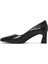 Kadın Siyah Kalın Kısa Topuklu Deri Stiletto 25SFD132518 4