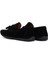 Erkek Siyah Püsküllü Süet Deri Casual Loafer 25SFD754610 5