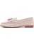 Kadın Bej Süet Deri Maskülen Loafer 25SFD350510 2