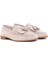 Kadın Bej Süet Deri Maskülen Loafer 25SFD350510 3
