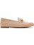 Kadın Bej Deri Maskülen Loafer 25SFD290218 1