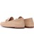 Kadın Bej Deri Maskülen Loafer 25SFD290218 5