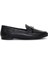 Kadın Siyah Deri Maskülen Loafer 25SFD290218 1