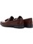Erkek Kahverengi Püsküllü Deri Casual Loafer 25SFD754218 5
