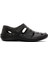 Erkek Siyah Deri Casual Sandalet 25SFD710218 1