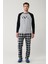 Erkek Gri Bisiklet Yaka Pamuklu Reglan Özel Kutulu Pijama Takımı E003305 2