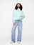 Kadın Açık Mavi Relaxed Gap Logo Fleece Sweatshirt 4