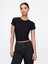 Kadın Siyah Modern Rib Crop T-Shirt 1