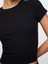 Kadın Siyah Modern Rib Crop T-Shirt 3