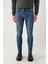 Erkek Mavi Eskitme Yıkamalı Esnek Jean Pantolon E003513 2