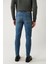 Erkek Mavi Eskitme Yıkamalı Esnek Jean Pantolon E003513 4