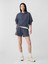 Kadın Koyu Mavi Relaxed Gap Logo Fleece Sweatshirt 5