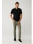 Erkek Siyah %100 Pamuk 3 Düğmeli Jakarlı Polo Yaka Regular Fit T-Shirt A41Y1354 5