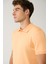 Erkek Açık Turuncu %100 Pamuk 3 Düğmeli Jakarlı Polo Yaka T-shirt A41y1354 2