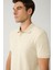 Erkek Bej %100 Pamuk 3 Düğmeli Jakarlı Polo Yaka T-shirt A41y1147 2