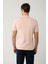 Erkek Açık Pembe %100 Pamuk 3 Düğmeli Jakarlı Polo Yaka T-shirt A41y1354 4