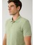 Erkek Haki %100 Pamuk 3 Düğmeli Jakarlı Polo Yaka T-shirt A41y1147 2