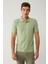 Erkek Haki %100 Pamuk 3 Düğmeli Jakarlı Polo Yaka T-shirt A41y1147 3