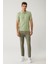 Erkek Haki %100 Pamuk 3 Düğmeli Jakarlı Polo Yaka T-shirt A41y1147 5
