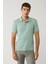 Erkek Su Yeşili 3 Düğmeli Polo Yaka T-shirt Jakarlı Regular Fit A41y1354 1
