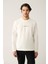 Erkek Ekru Bisiklet Yaka Interlok Baskılı Sweatshirt A41y1246 3