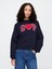 Kadın Lacivert Gap Logo Oversize Fleece Sweatshirt 1