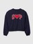 Kadın Lacivert Gap Logo Oversize Fleece Sweatshirt 2