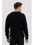 Erkek Siyah Bisiklet Yaka Örgülü Triko Kazak 4