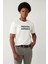 Erkek Beyaz Soft Touch Hologram Baskılı Bisiklet Yaka T-shirt A41y1335 1